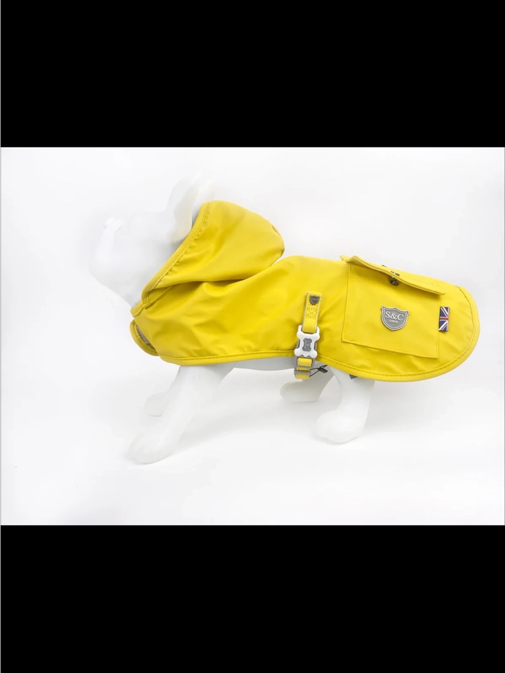 Yellow Dog Raincoat with Hood - Crest